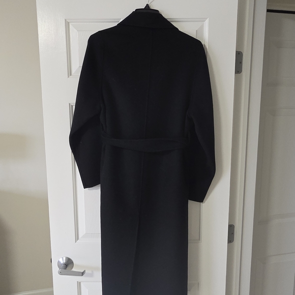 Mango Handmade Wool Blend Black Wrap Coat - Picture 11 of 16